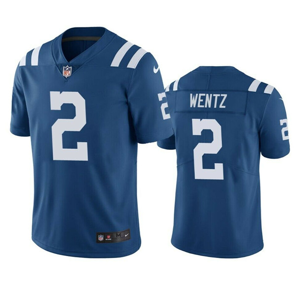 Men's Indianapolis Colts #2 Carson Wentz Blue Vapor Untouchable Limited Stitched NFL Jersey